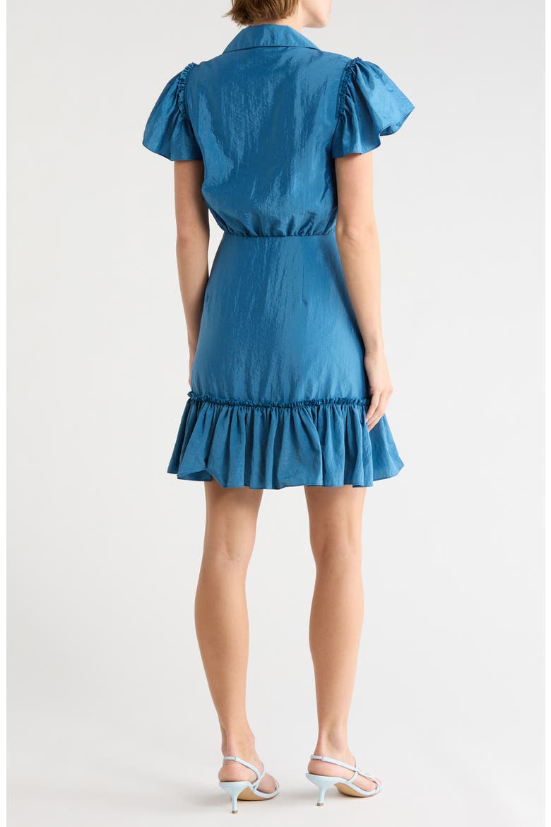 Lila Ruffle Minidress, Main, color, BLUE CORN