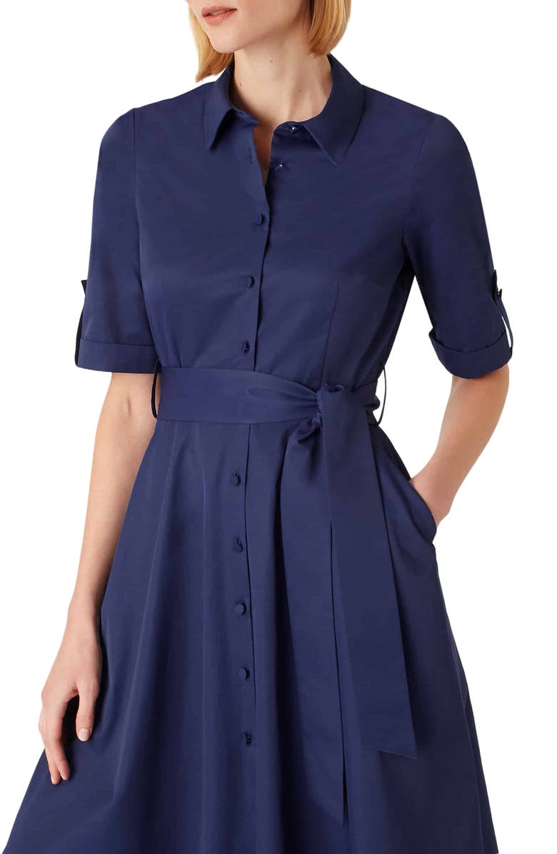 Hobbs Tyra Roll Tab Sleeve Shirtdress, Alternate, color, 