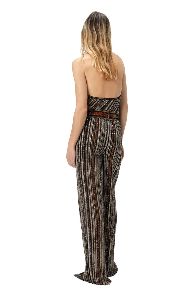 Missoni Long Pants In Herringbone Stripe Knit, Alternate, color, Multicoloured Brown