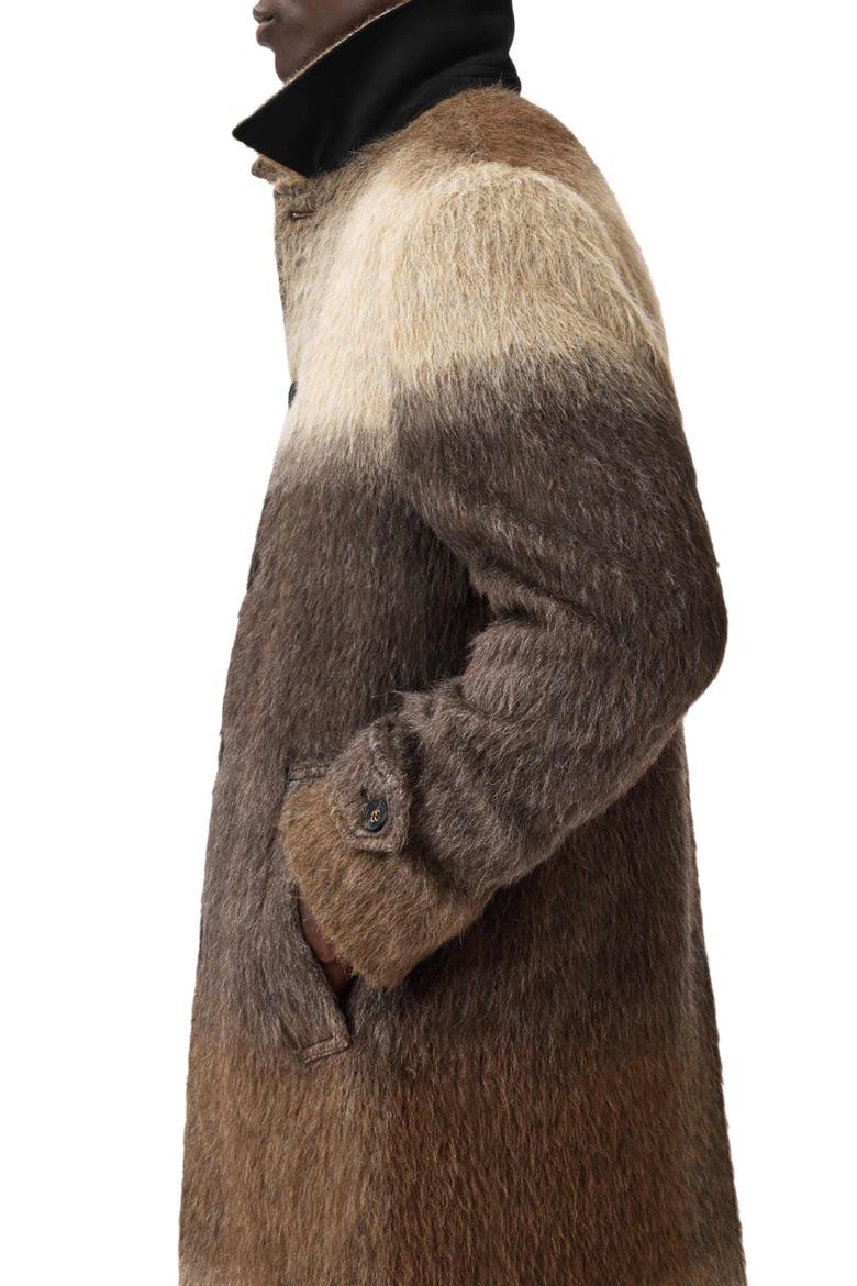 Luce Stripe Coat, Alternate, color, DARK BROWN