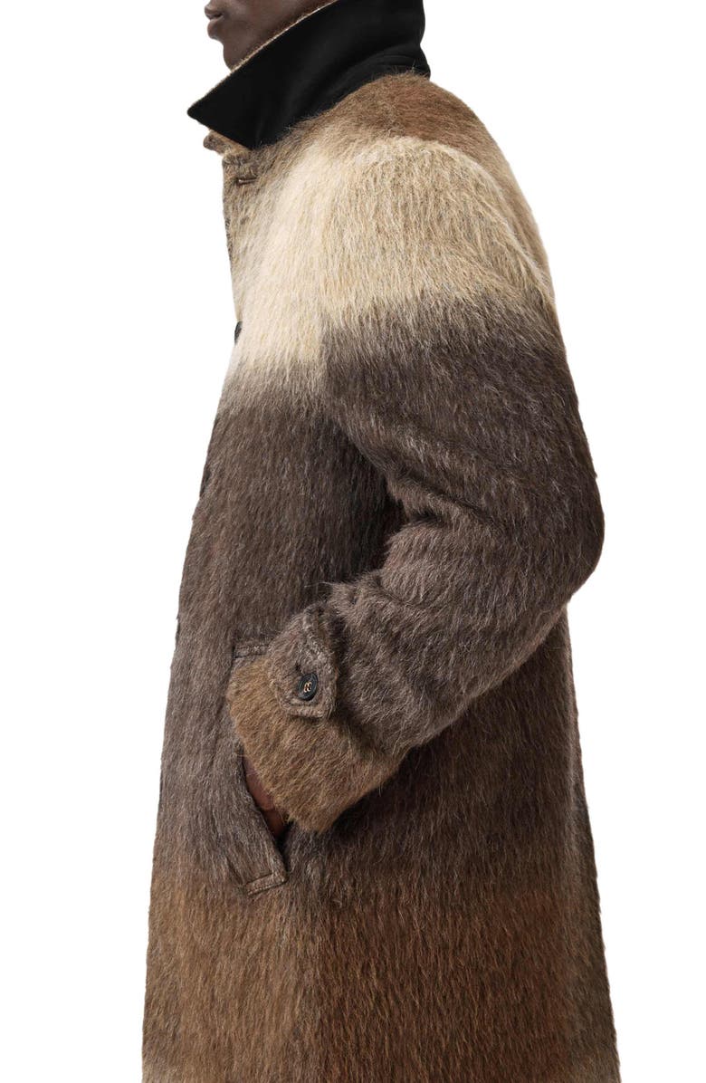 John Varvatos Luce Stripe Coat, Alternate, color, Dark Brown