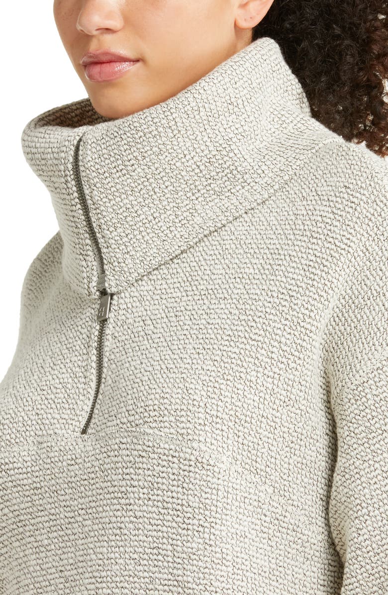 Sweaty Betty Restful Bouclé Half Zip Pullover, Alternate, color, Lily White