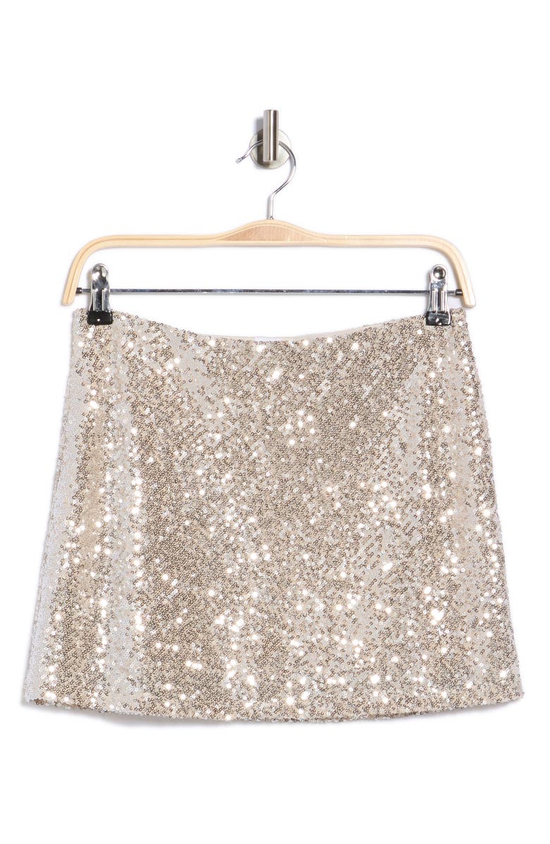 Abound Sequin Miniskirt, Alternate, color, Silver