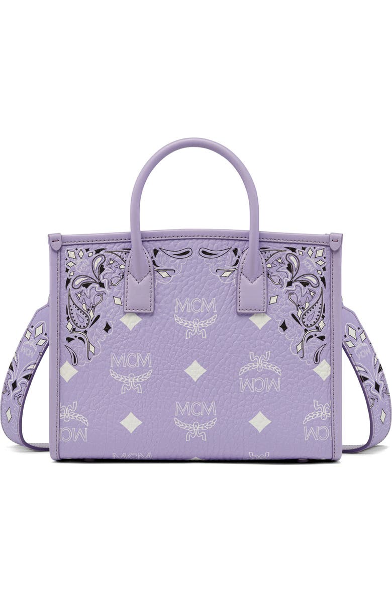 MCM Small Munchen Visetos Coated Canvas Tote, Main, color,