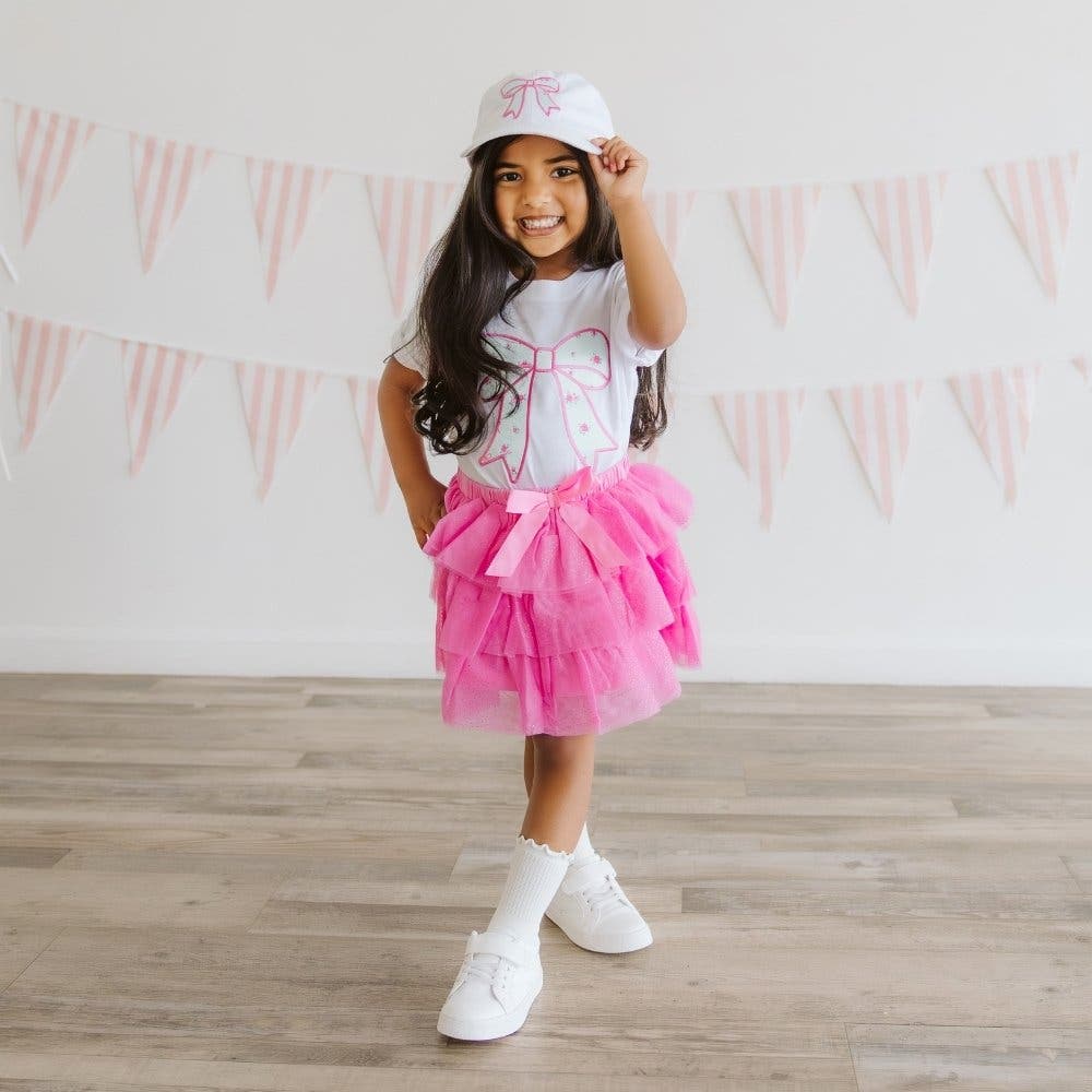 Sweet Wink Raspberry Bow Tiered Tutu | Nordstrom