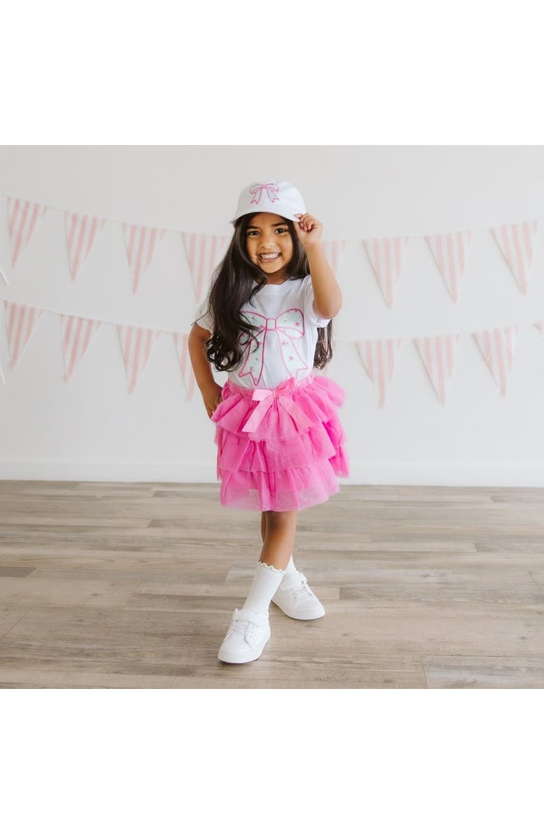Sweet Wink Raspberry Bow Tiered Tutu, Alternate, color, Raspberry