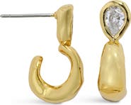 Alexis Bittar Asterales Pear Cubic Zirconia Small Hoop Earrings