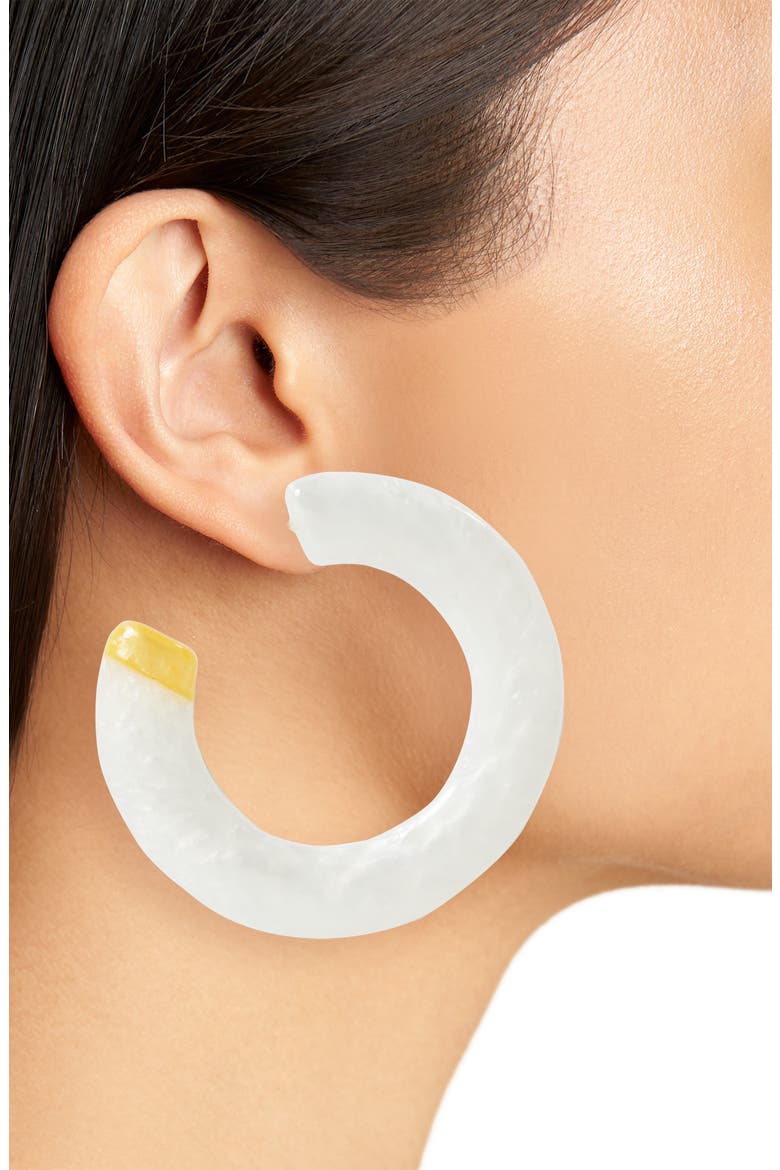 Kennedy Hoop Earrings, Alternate, color, PRL PEARL