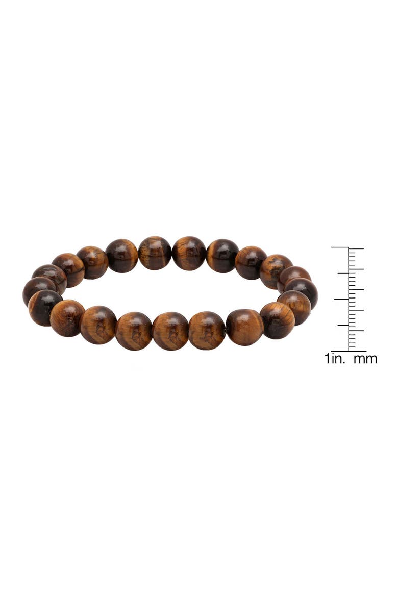 Tiger's Eye Beaded Stretch Bracelet, Alternate, color, BROWN