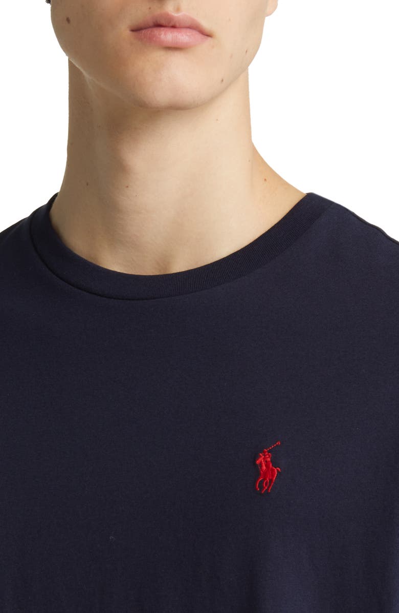 Polo Ralph Lauren Embroidered Logo Crewneck T-Shirt, Alternate, color, Ink