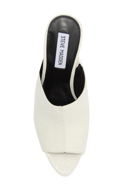 Shop Steve Madden Dayla Peep Toe Mule In White Leather