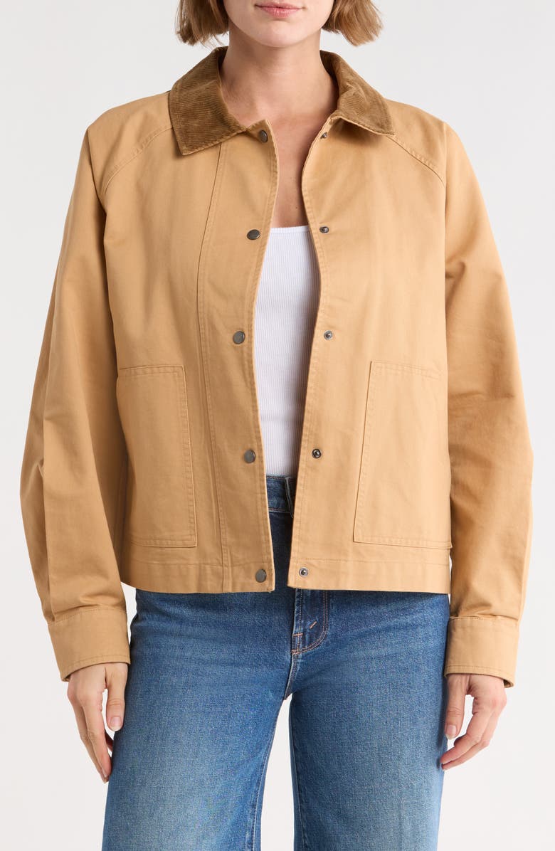 Melrose and Market Twill Barn Jacket, Main, color, Tan Tiger