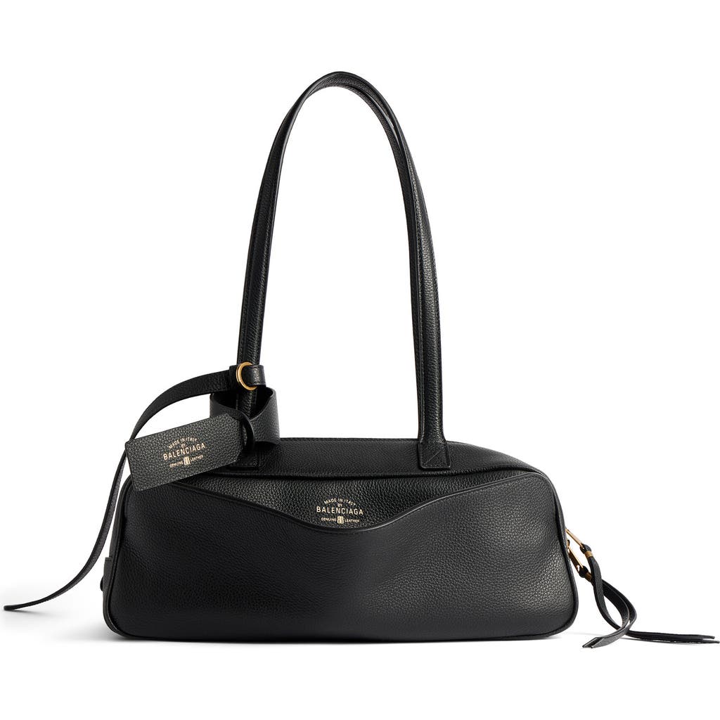 Balenciaga Small Bowling Leather Satchel In Black