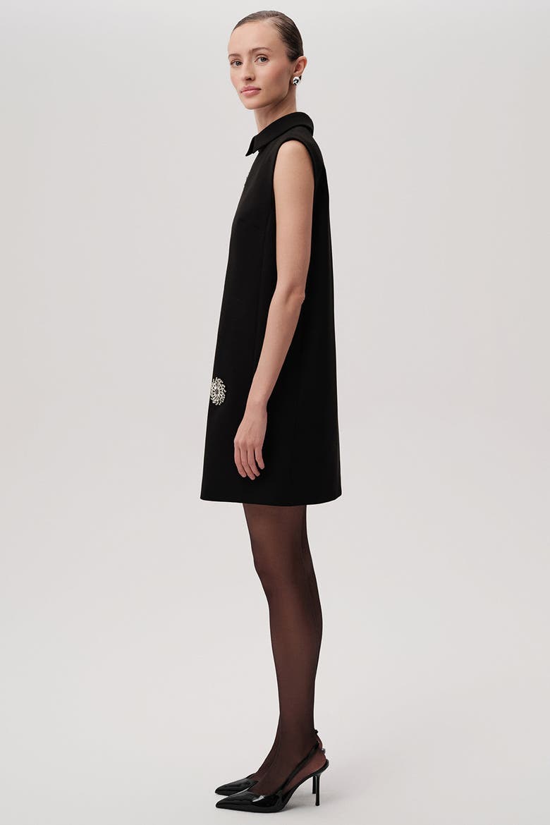 Sleeveless Shirt Collar Dress, Alternate, color, BLACK