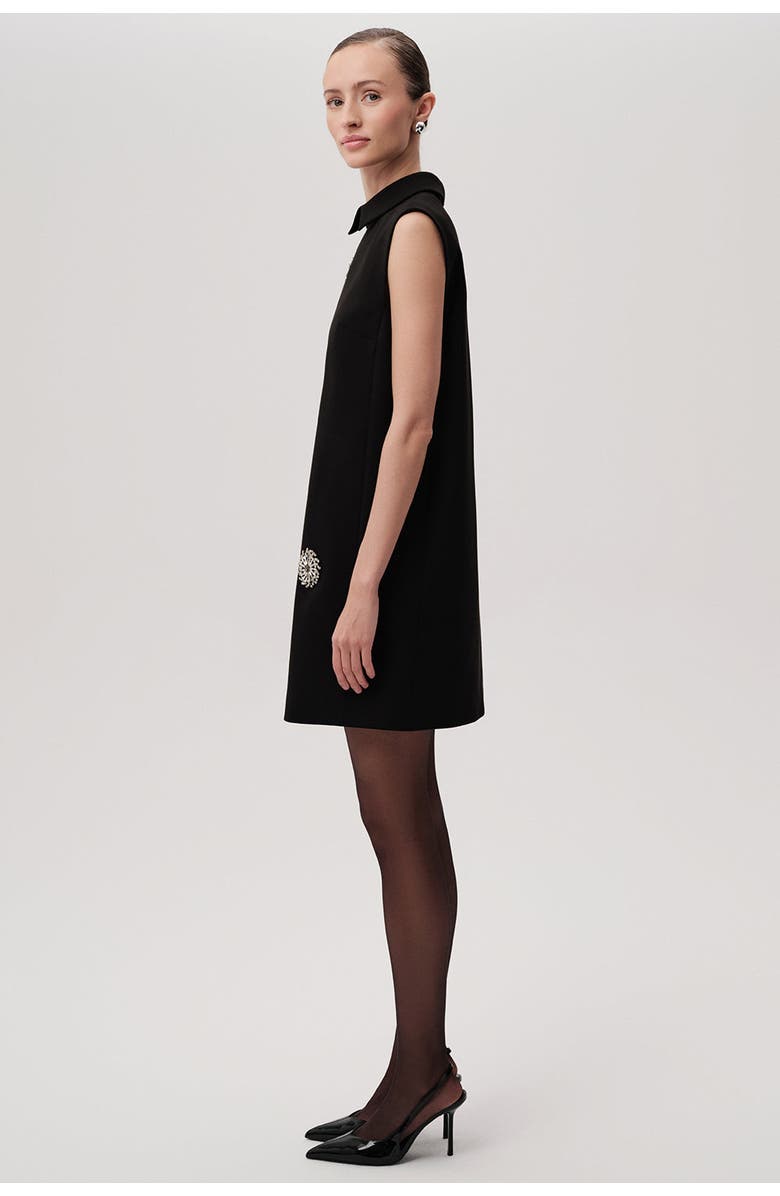 Exquise Sleeveless Shirt Collar Dress, Alternate, color, Black