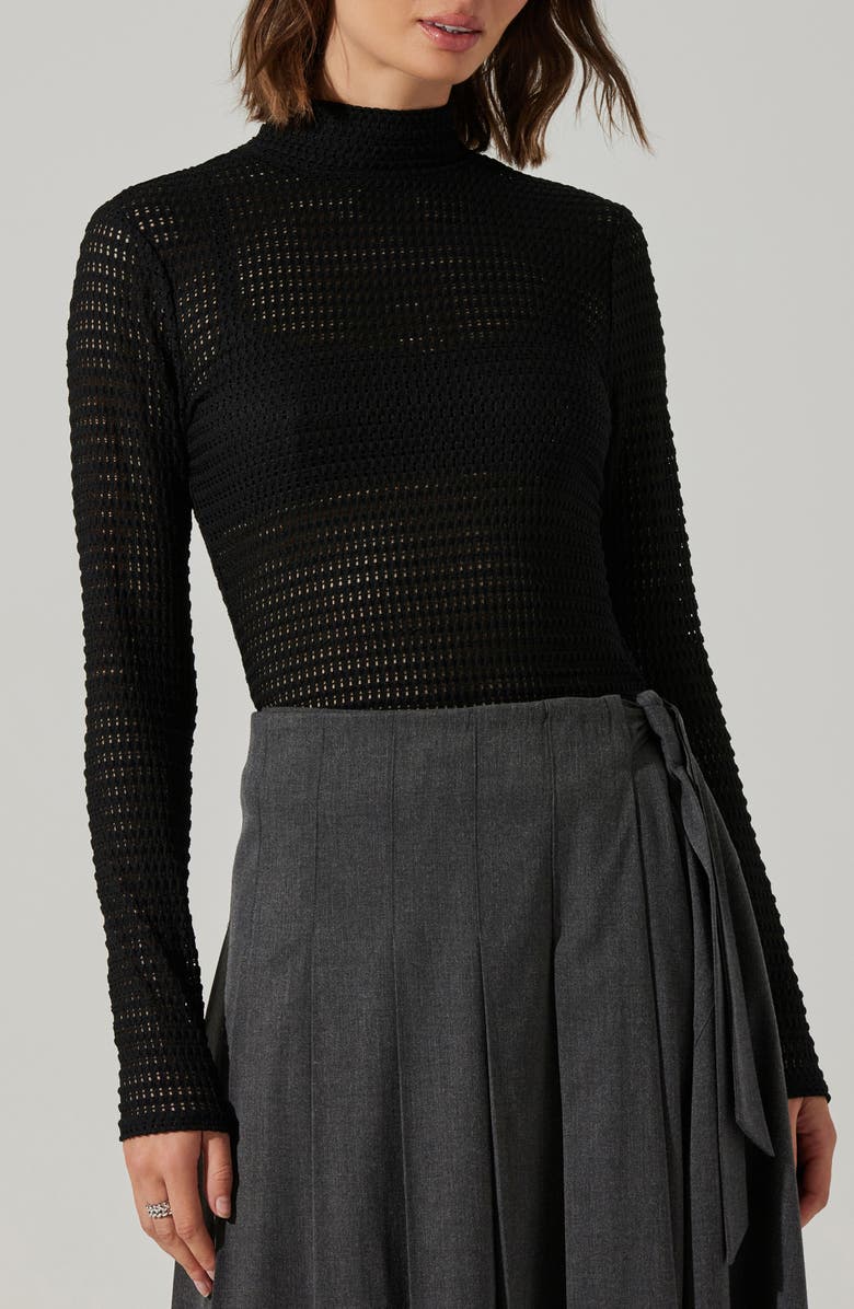 ASTR the Label Lida Mock Neck Sweater, Main, color, Black