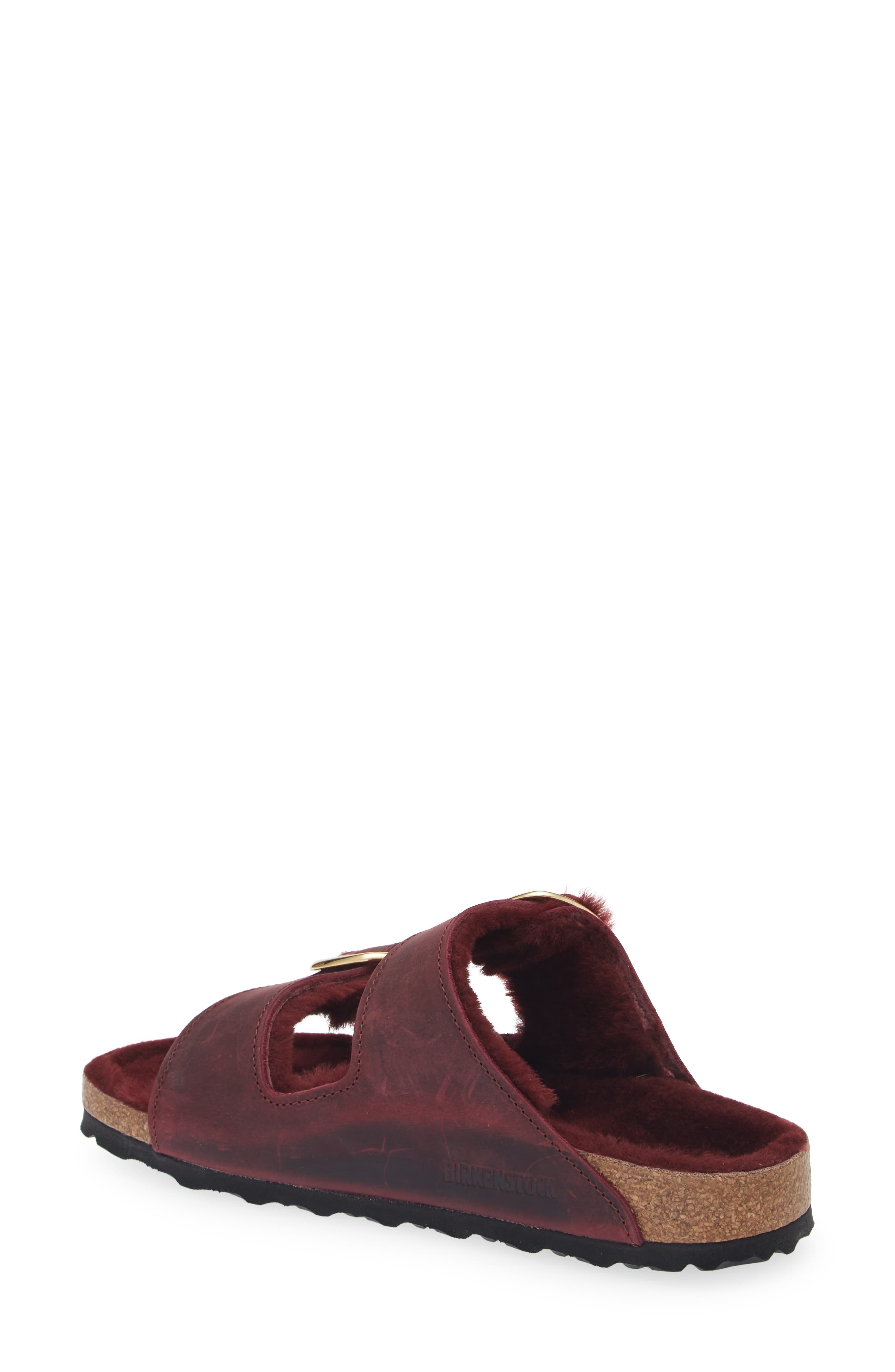 Birkenstock Arizona Big Buckle Genuine Shearling Lined Sandal, Alternate, color, Purple