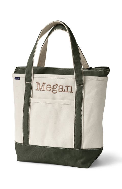 Zip Top Canvas Tote Bag