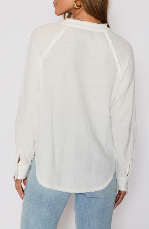 Vici Collection Chill Cotton Gauze Button-up Shirt In White