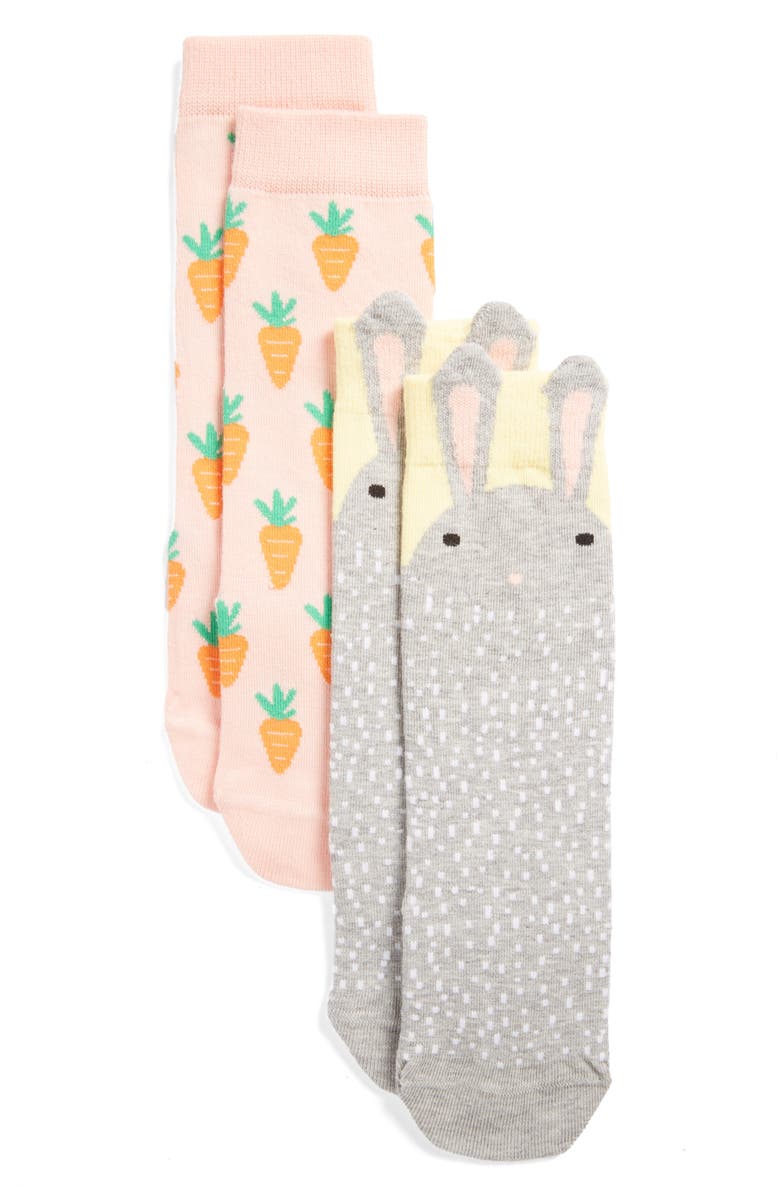Tucker + Tate Baby Bunny Assorted 2-Pack Socks, Main, color,