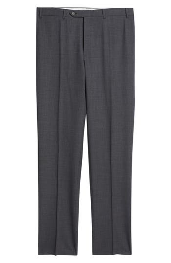 Canali Siena Regular Fit Impeccabile Wool Suit Pants in Charcoal at Nordstrom Rack, Size 48