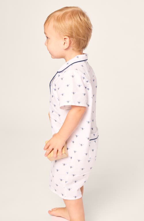 Petite Plume Summer Fitted Twill One-piece Pajamas In White