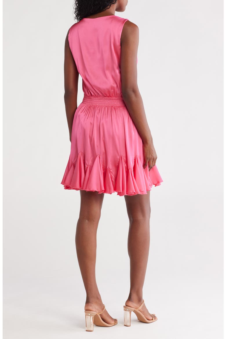 Milana Sleeveless Satin Fit & Flare Dress, Alternate, color, FANDANGO PINK