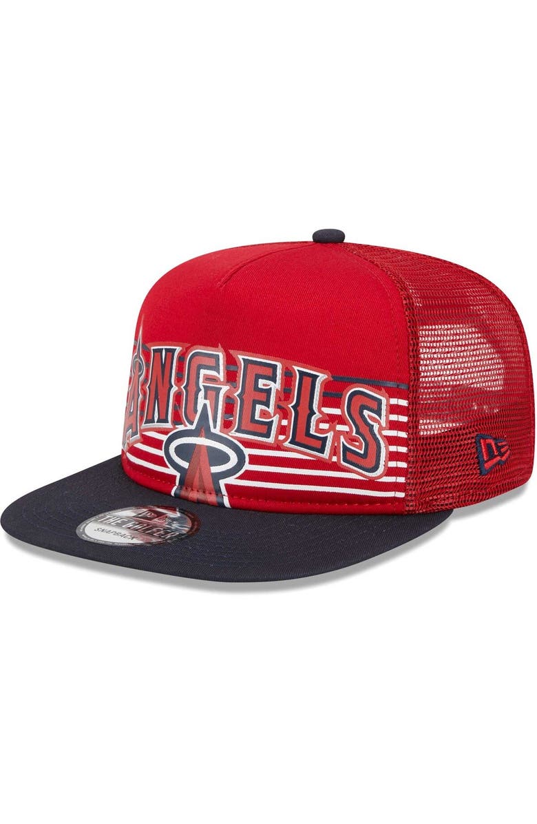 New Era Men's New Era Red Los Angeles Angels Speed Golfer Trucker Snapback Hat, Main, color, Red