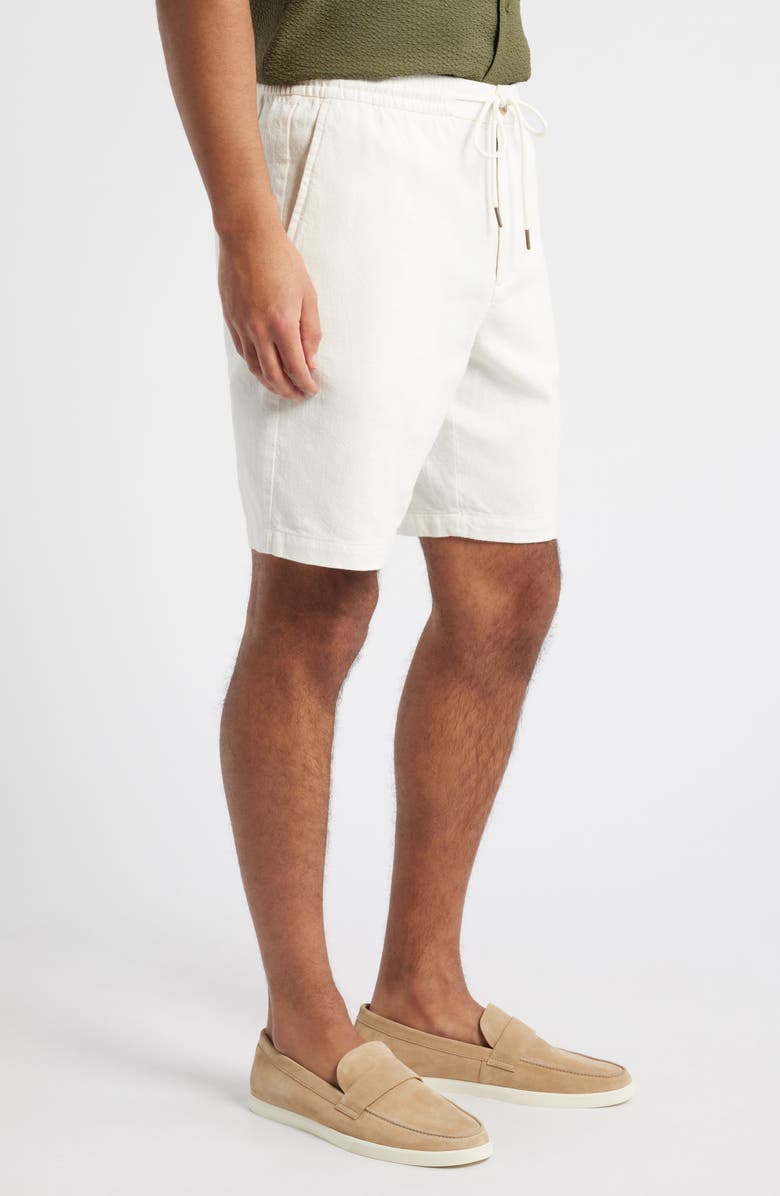 Rails Archer Flat Front Cotton & Linen Shorts, Alternate, color, Ecru