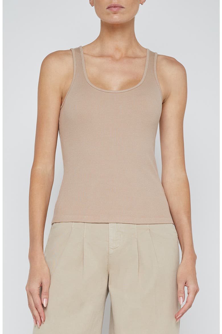 Adira Scoop Neck Rib Tank, Main, color, CAPPUCCINO