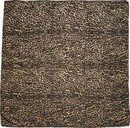 Saint Laurent Leopard Print Silk & Cashmere Square Scarf