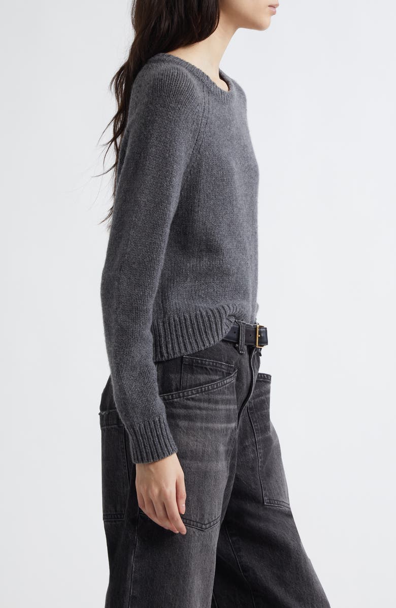 Nili Lotan Laurel Crewneck Cashmere & Virgin Wool Sweater, Alternate, color, Dark Charcoal