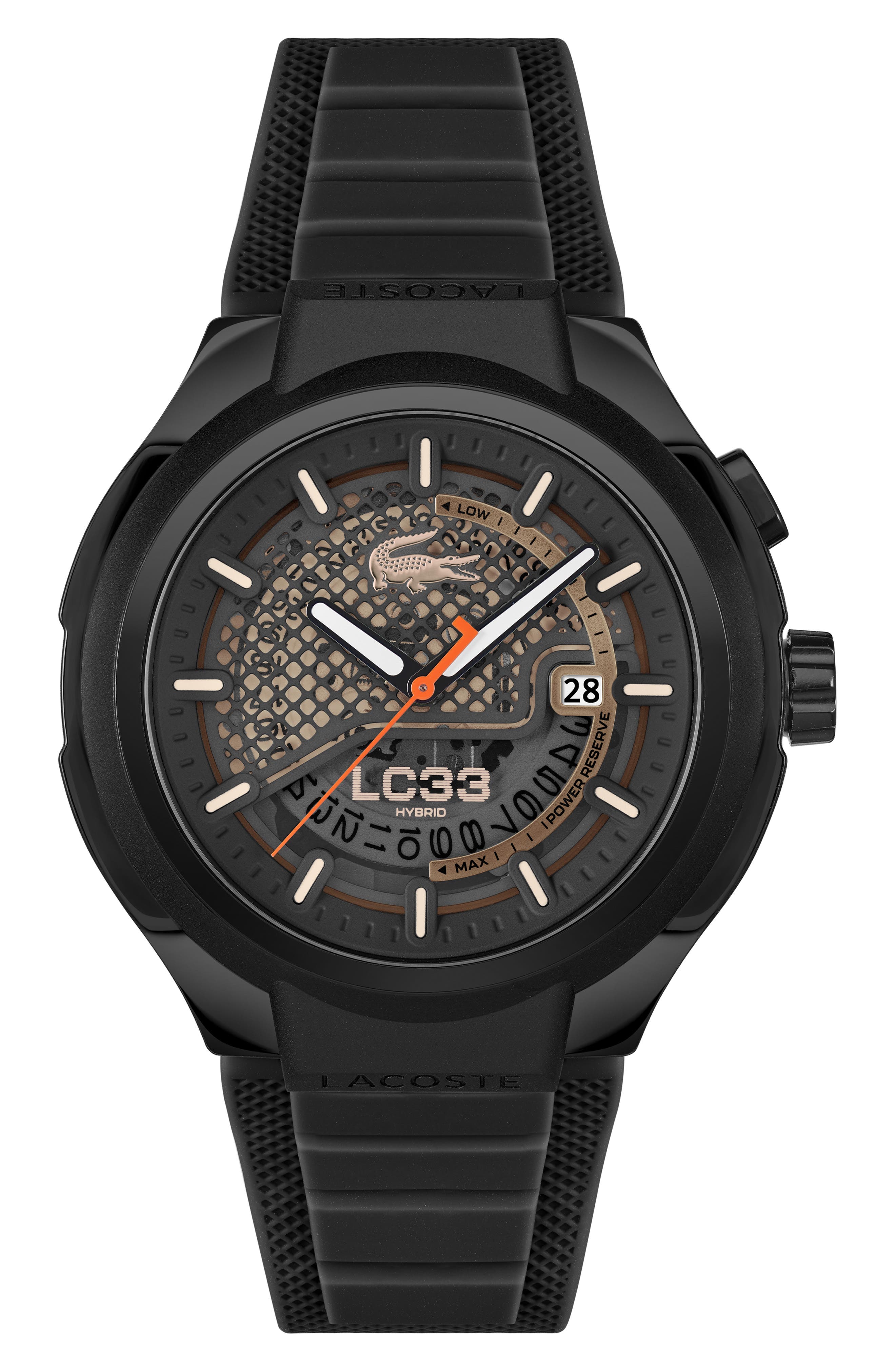 Lacoste LC33 Hybrid Silicone Strap Watch, 44mm (Men) | Nordstrom