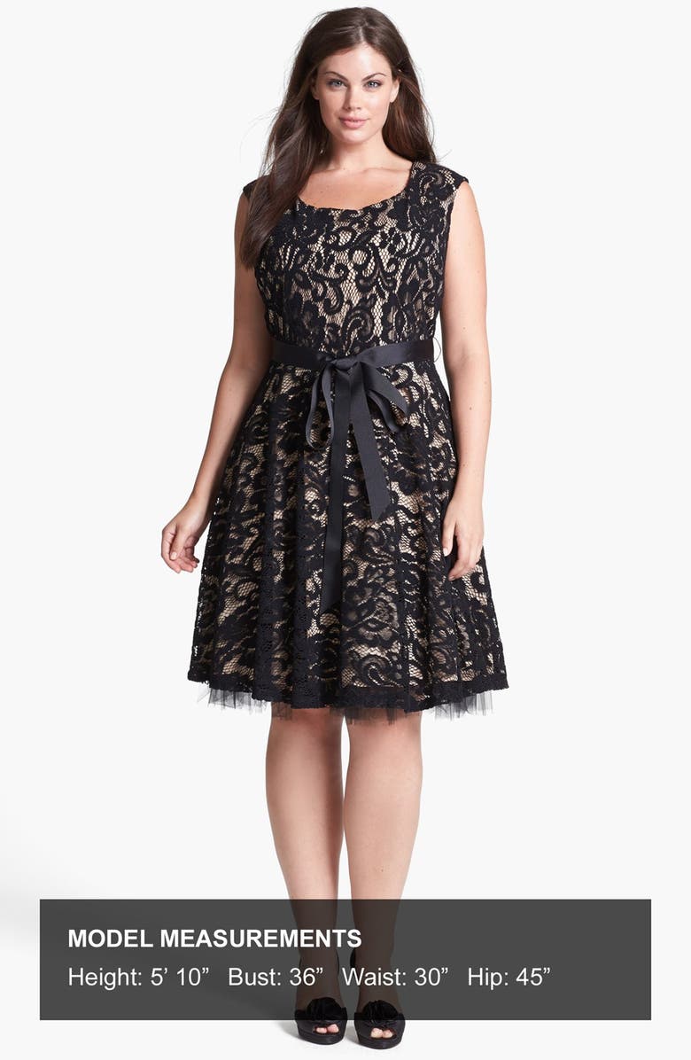 Betsy & Adam Lace Fit & Flare Dress, Alternate, color,
