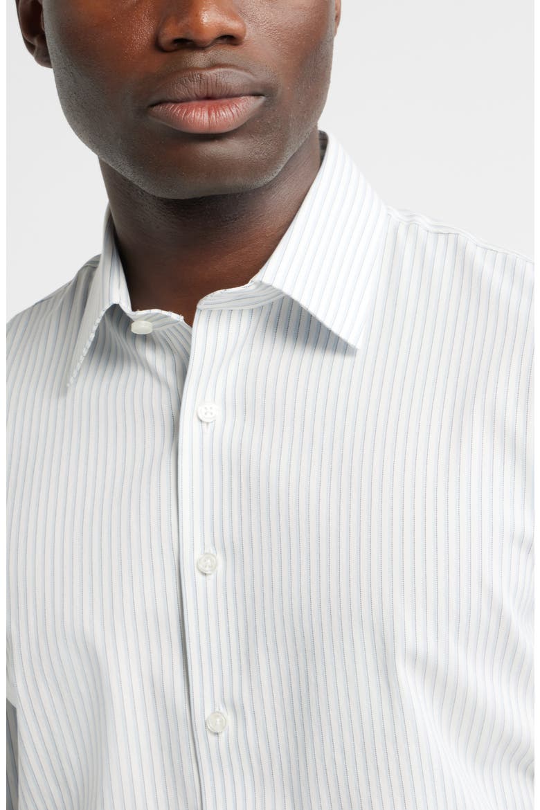 Trim Fit Shadow Stripe Premium Performance Twill Dress Shirt, Alternate, color, BLUE MARCELLO STRIPE