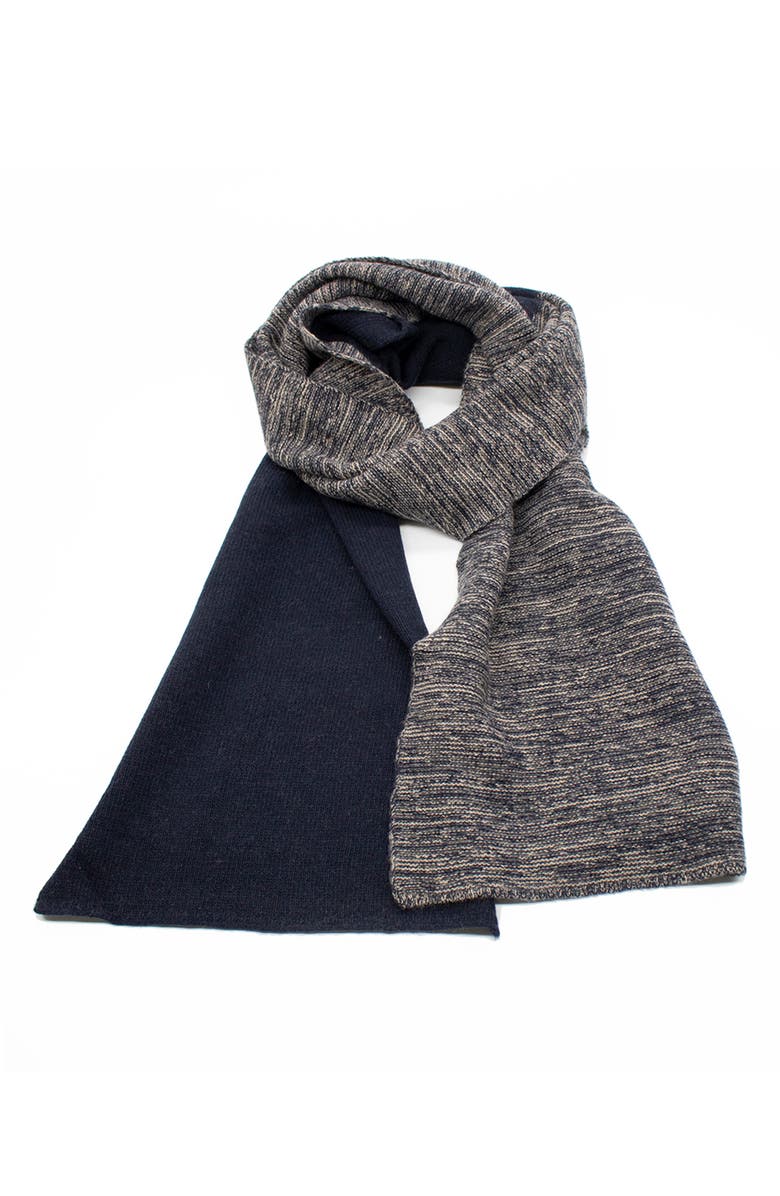 Portolano Colorblock Cashmere Scarf, Main, color, Navy/Nile Z/Dnu