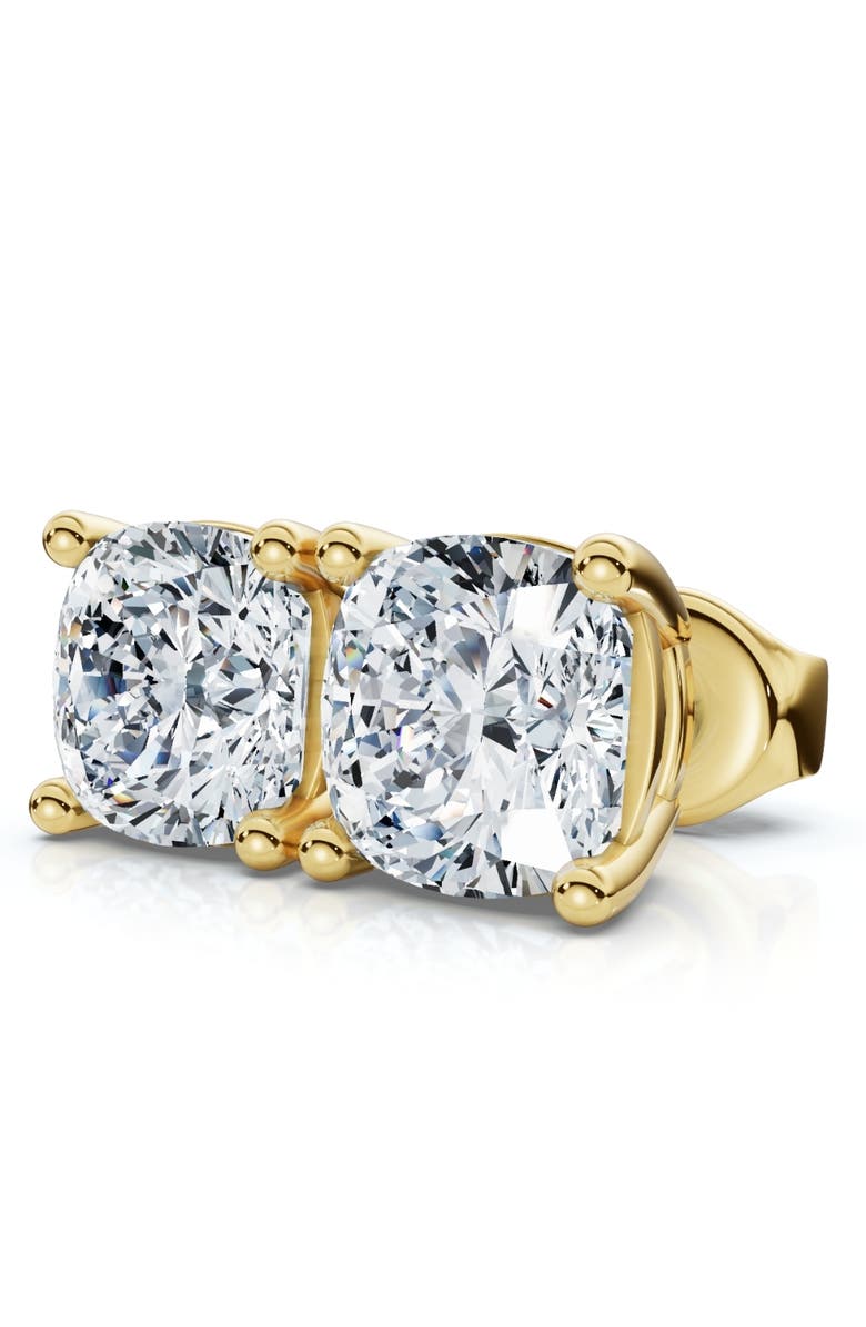 Bliss Diamond 2Ct TW Cushion Cut Diamond Studs 14k Gold Lab Grown, Main, color, Yellow Gold - 2Ct