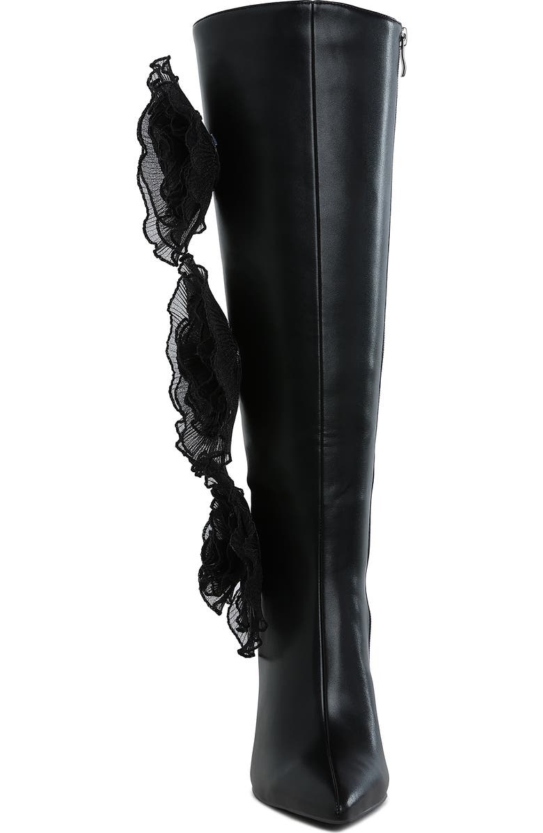 LONDON RAG Chinkara Rose Detail Tall Boot, Alternate, color, Black