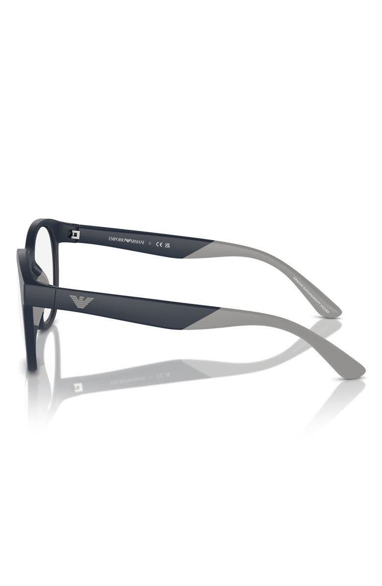 Emporio Armani 47mm Phantos Optical Glasses, Alternate, color, Matte Blue / Clear