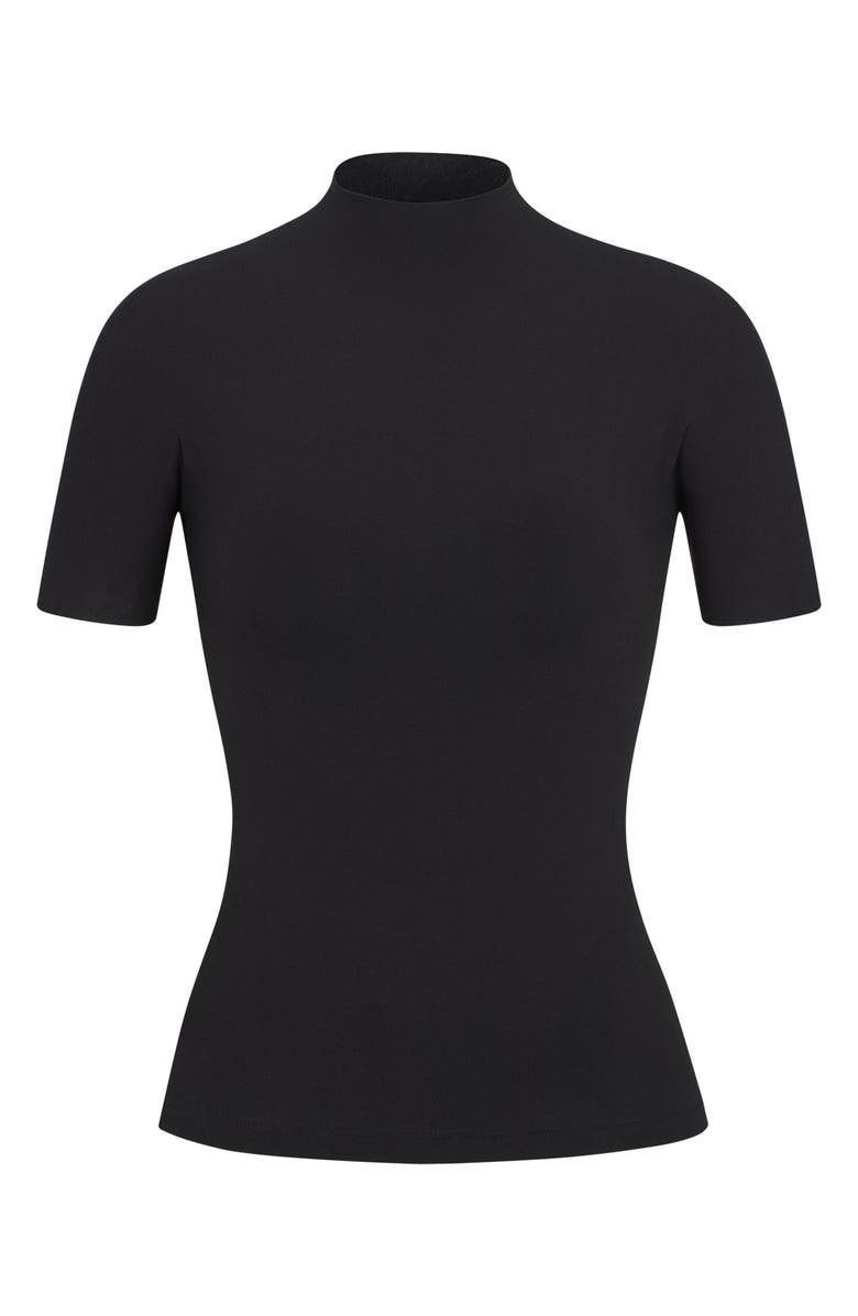 SKIMS Stretch Cotton Jersey Mock Neck T-Shirt, Alternate, color, 