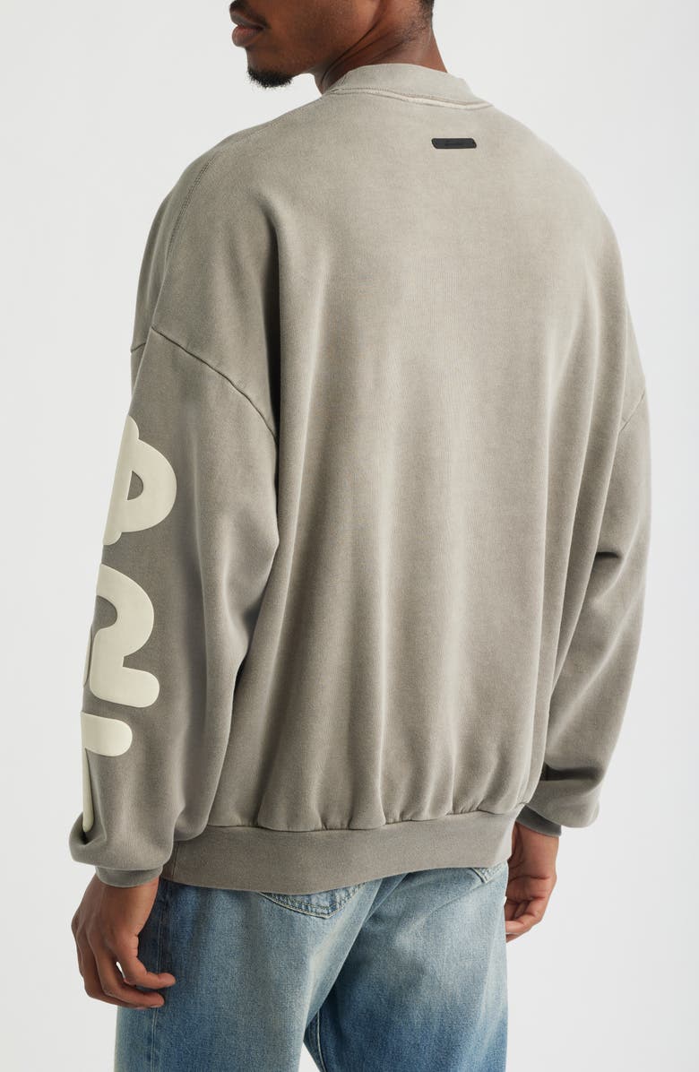 Fear of God Essentials '90s Graphic Crewneck Sweatshirt, Alternate, color, Washed Seal