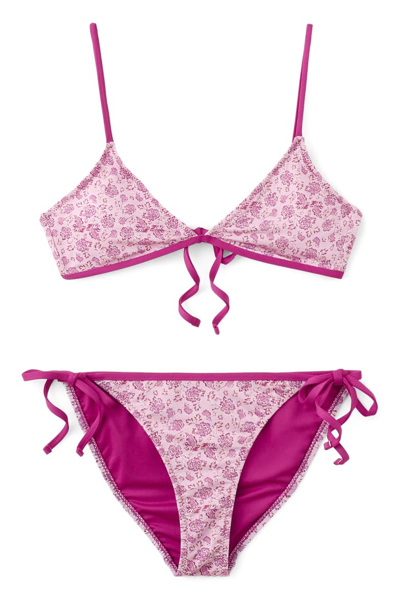 Floral Two-Piece Swimsuit, Alternate, color, PINK