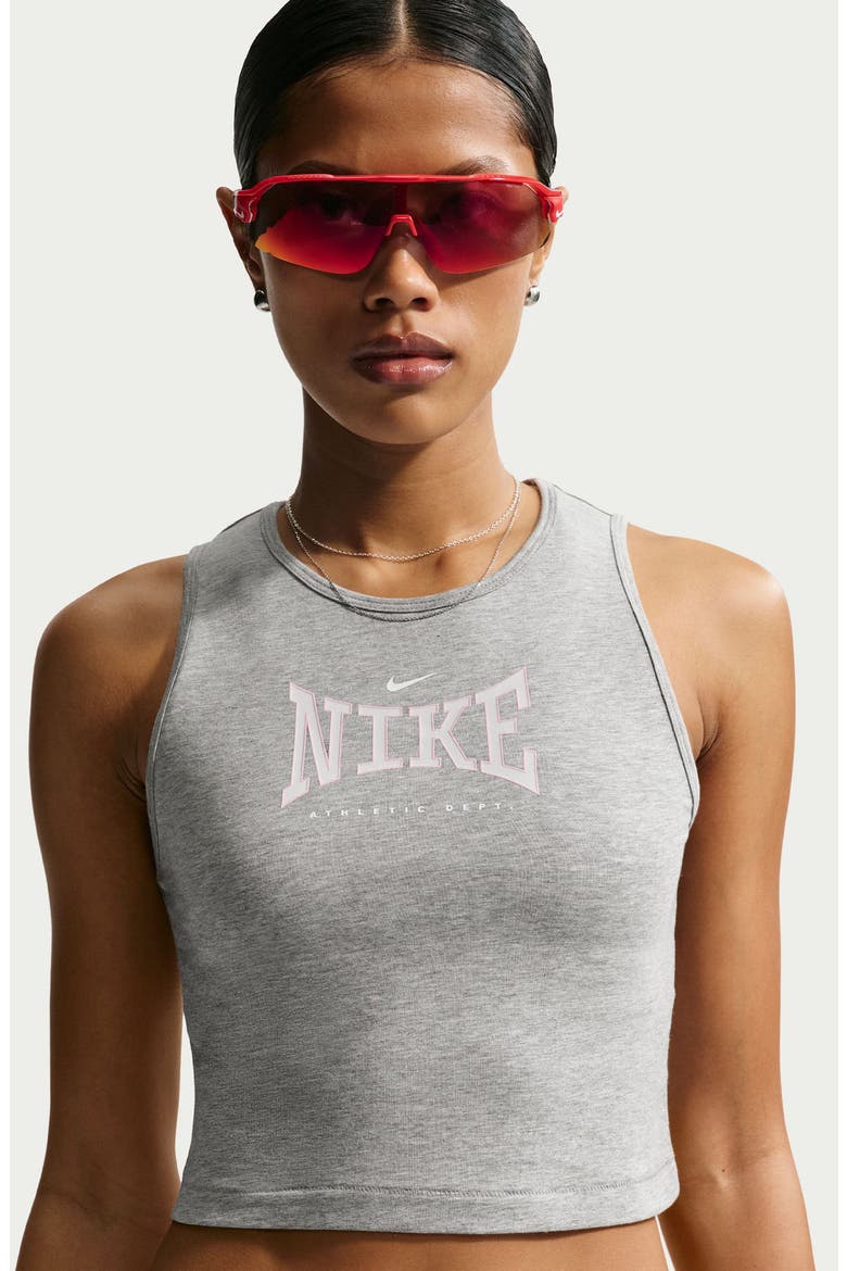Athletic League Crop Sports Bra Tank, Alternate, color, DARK GREY HEATHER
