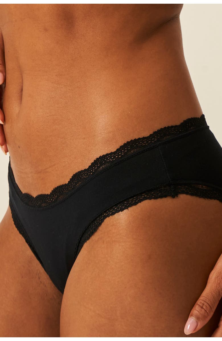 Stripe & Stare The Lace Triangle & Original Knicker Set, Alternate, color, Black