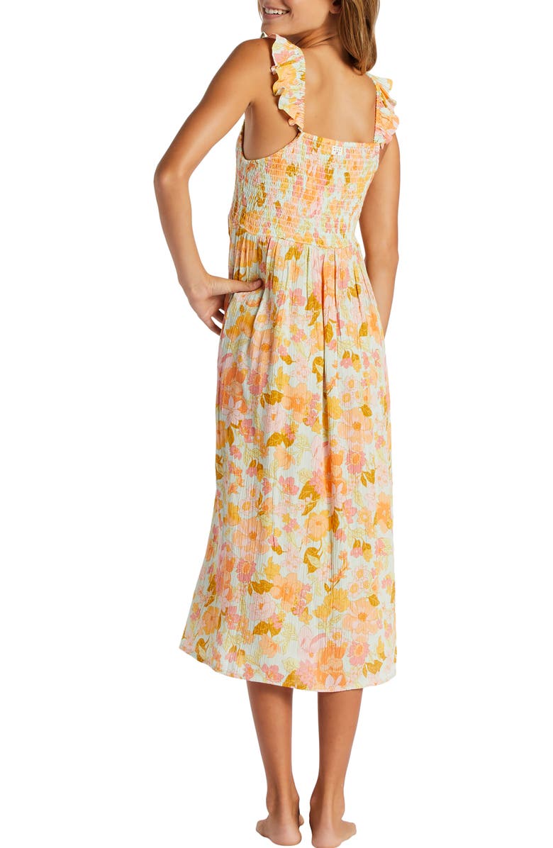 Billabong Kids' Lots of Fun Floral Ruffle Smocked Bodice Sundress, Alternate, color, 
