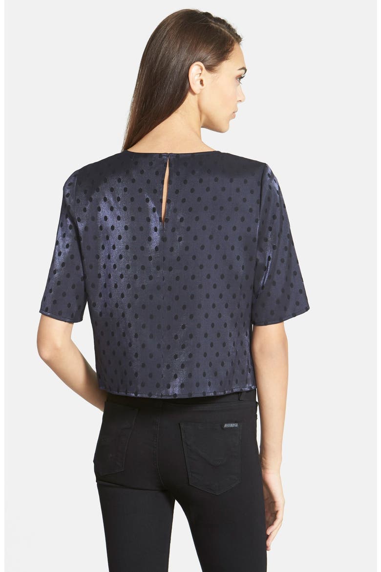 Polka Dot Woven Top, Alternate, color, NAVY- BLACK DOT