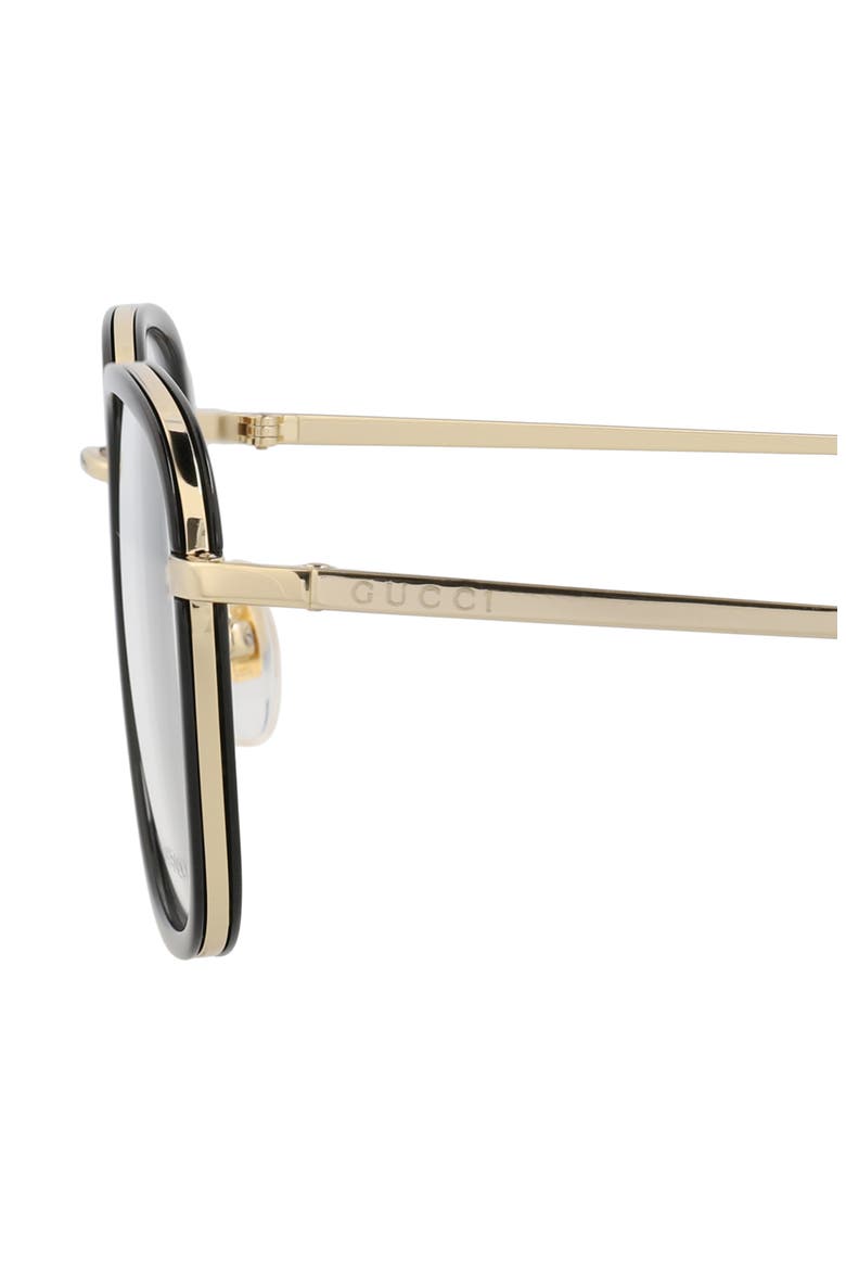 52mm Square Sunglasses, Alternate, color, BLACK GOLD TRANSPARENT