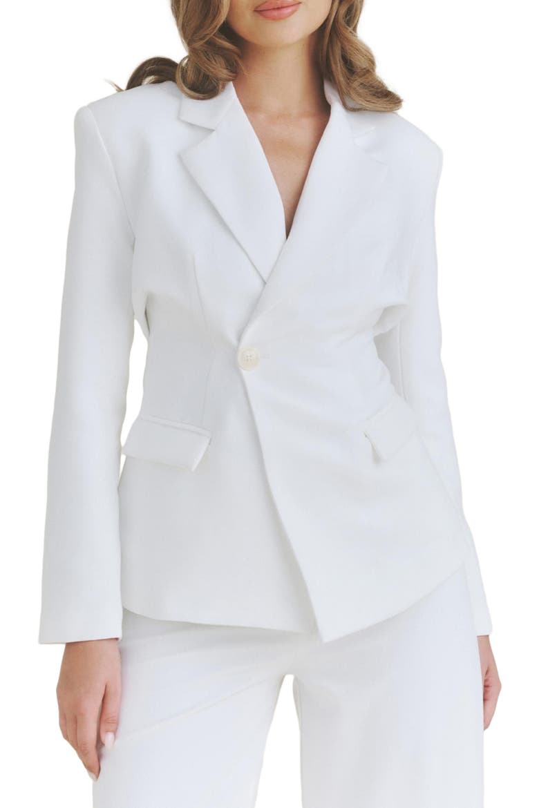 Asym Tailored Jacket, Alternate, color, White