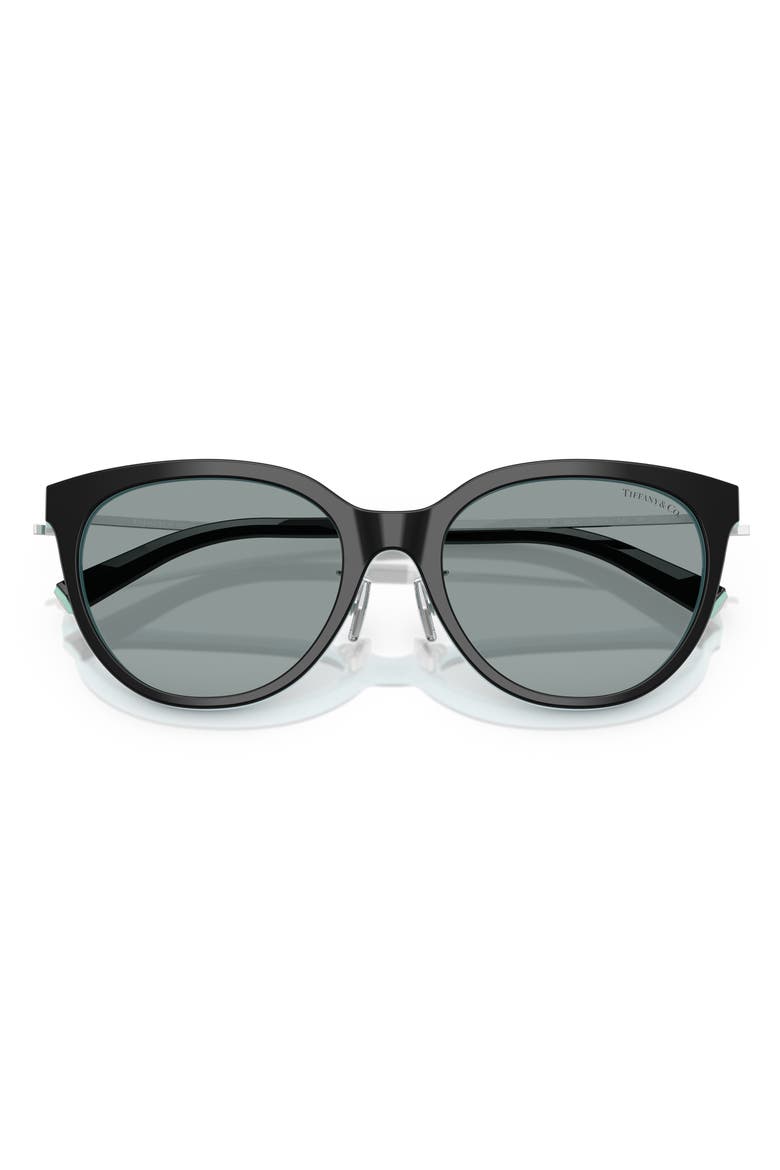 55mm Round Sunglasses, Alternate, color, BLACK ON TIFFANY BLUE / GREY