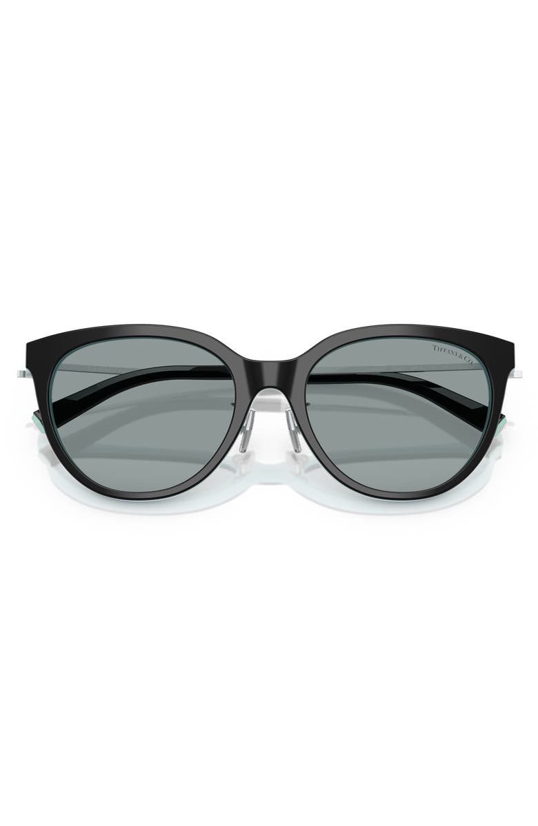 Tiffany & Co. 55mm Round Sunglasses, Alternate, color, Black On Tiffany Blue / Grey